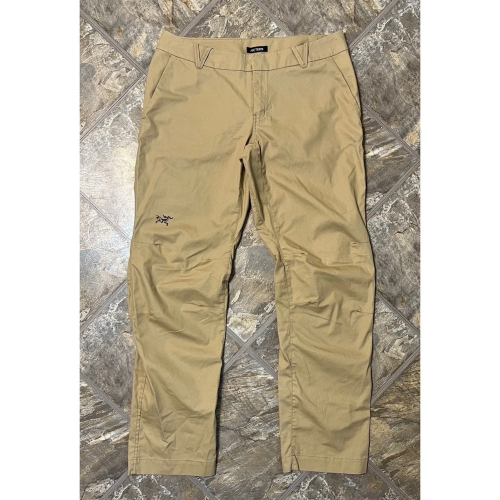 Arc'teryx Trim Fit Pants Women 12 Tan Hiking Outdoor Chino Trousers
